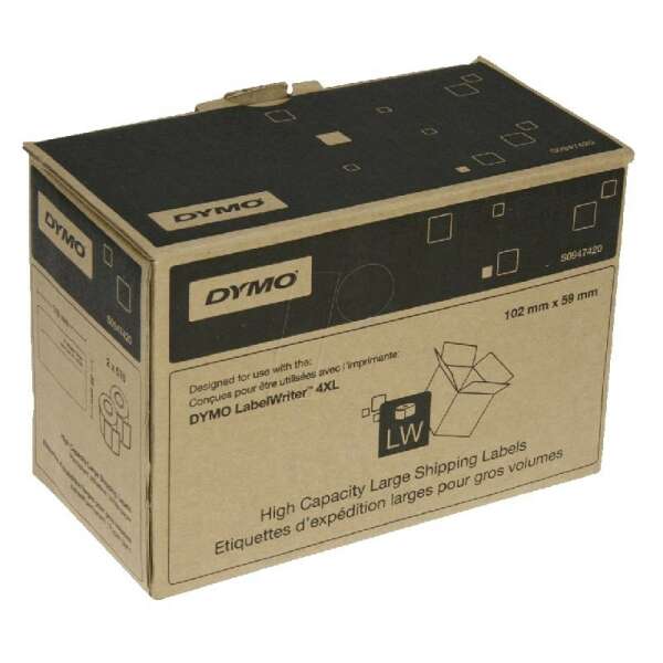 DYMO S0947420 - этикетки многофункциональные для LabelWriter 4XL, 102х59 мм, 575 шт/рул (2 рулона в упаковке) (акция)