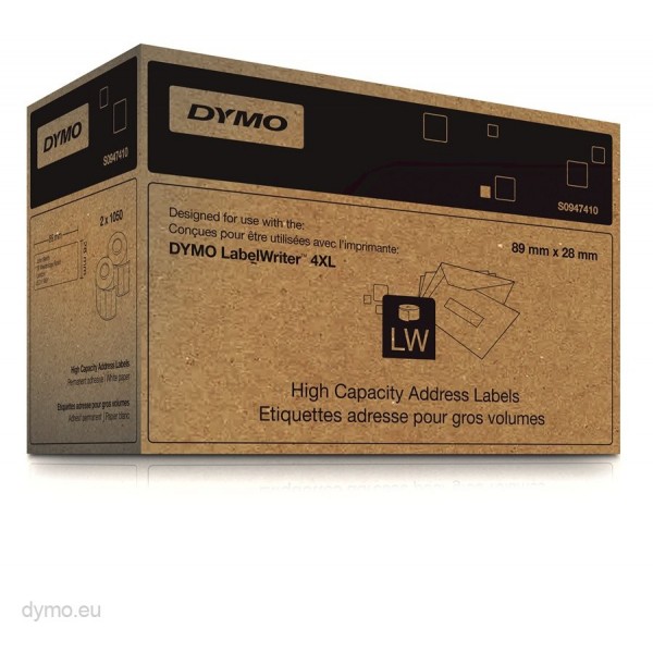 Этикетки адресные для LabelWriter 4XL, 89х28 мм, 1050 шт/рул (2 рулона в упаковке) (акция)