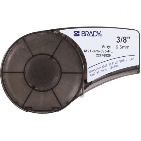 Brady M21-375-595-PL - лента виниловая, 9.53mm/6.4m (белый на фиолетовом)