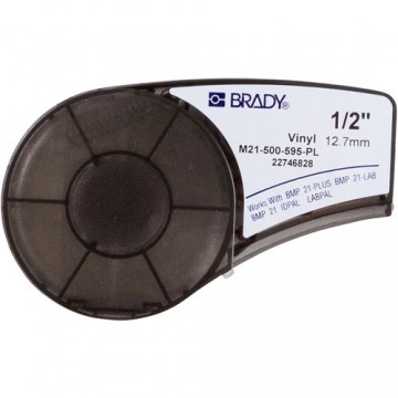 Brady M21-500-595-PL - лента виниловая, 12.7mm/6.4m (белый на фиолетовом)