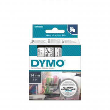 DYMO S0720920 - картридж D1 с лентой (прозрачная), 24 мм х 7 м (5 штук в упаковке)
