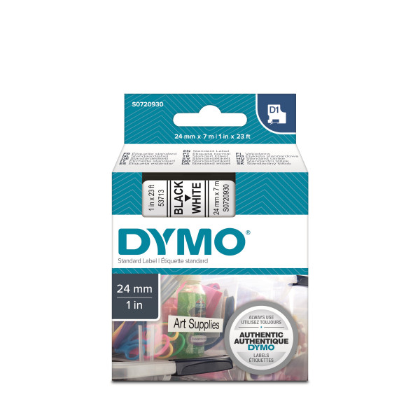 DYMO S0720930 - картридж D1 с лентой (белая), 24 мм х 7 м (5 штук в упаковке)