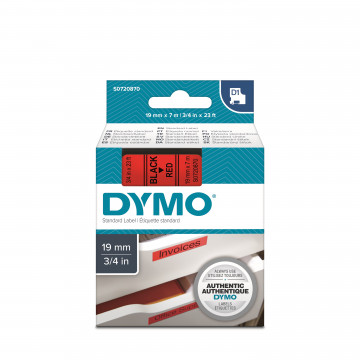 DYMO S0720870 - картридж D1 с лентой (красная), 19 мм х 7 м (5 штук в упаковке)