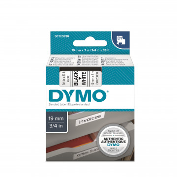 DYMO S0720830 - картридж D1 с лентой (белая), 19 мм х 7 м (5 штук в упаковке)