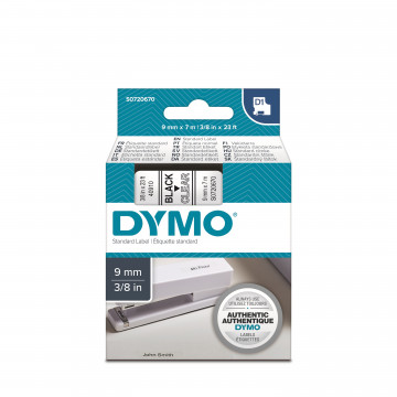 DYMO S0720670 - картридж D1 с лентой (прозрачная), 9 мм х 7 м (5 штук в упаковке)