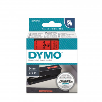DYMO S0720720 - картридж D1 с лентой (красная), 9 мм х 7 м (5 штук в упаковке)