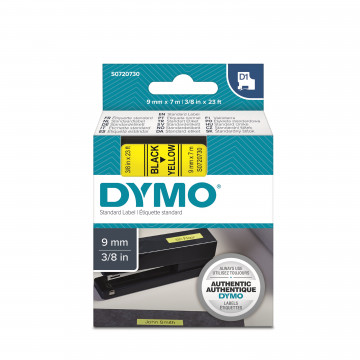 DYMO S0720730 - картридж D1 с лентой (желтая), 9 мм х 7 м (5 штук в упаковке)