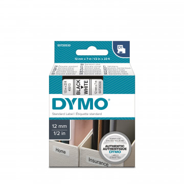 DYMO S0720530 - картридж D1 с лентой (белая), 12 мм х 7 м (5 штук в упаковке)
