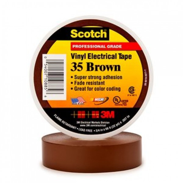 3M Scotch®35 - изоляционная лента, коричневая, 19 мм х 20 м х 0,18 мм
