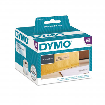 DYMO S0722410/99013 - этикетки адресные пластиковые, 89х36 мм, 260 шт/рул (6 рулонов в упаковке)